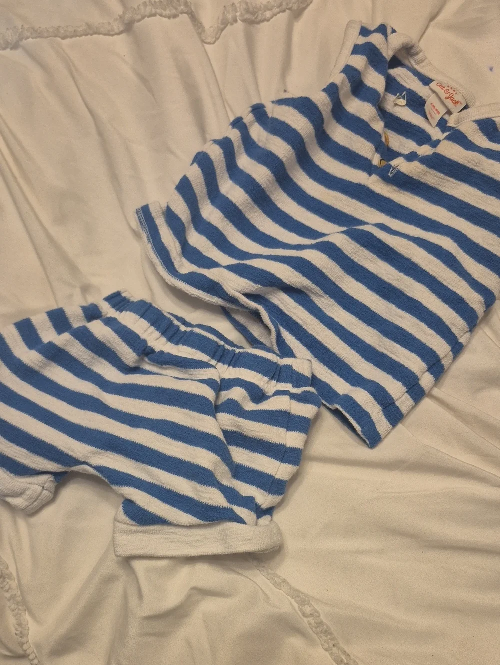 Cat & Jack Blue and White Striped Kids Pajama Set